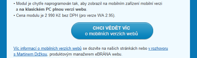 V newsletterech používejte CTA tlačítka a prolinkování na landing page vašeho webu, kde získají adresáti víc informací.