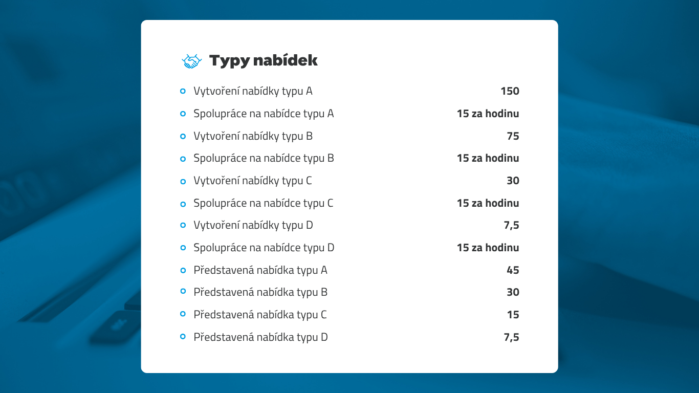 bodování nabídek v systému hodnotné práce bodování nabídek v systému hodnotné práce