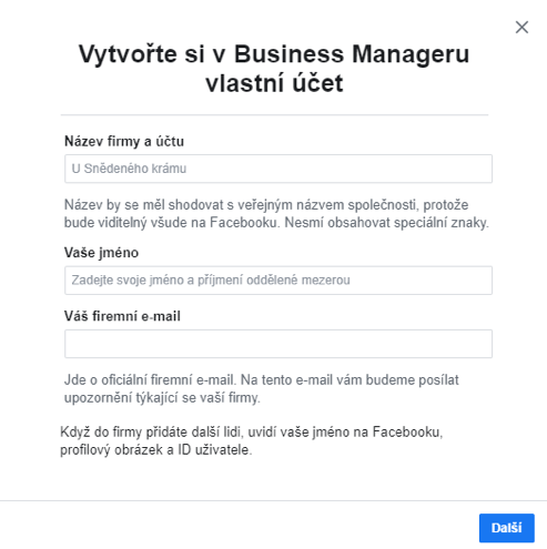 Jak vytvořit účet v Business Manageru na Facebooku