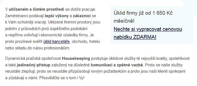 Pro zlepšení orientace na stránce nezapomínejte zvýrazňovat důležitá sdělení.